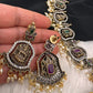 AD Antique Goddess Lakshmi Turnable Pendent Short Necklace