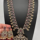 Moissanite Mango Pattern Color Stone Long Guttapusallu Necklace - Red