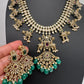 Polki Victorian green Beads Short Necklace