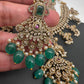 Polki Victorian green Beads Short Necklace