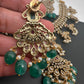 Polki Victorian green Beads Short Necklace