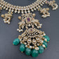 Polki Victorian green Beads Short Necklace