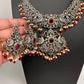 Victorian Color Stone Moissnite  Necklace - Red