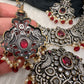 Victorian Color Stone Moissnite  Necklace - Red