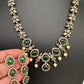 Victorian CZ Dainty Color Stone Necklace - Green