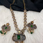 Victorian CZ Dainty Color Stone Necklace - Green