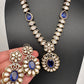 VictorianMoissanite Doublet Color Stone Short Necklace - Blue