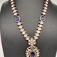 VictorianMoissanite Doublet Color Stone Short Necklace - Blue