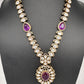 VictorianMoissanite Doublet Color Stone Short Necklace - Purple