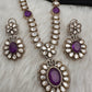 VictorianMoissanite Doublet Color Stone Short Necklace - Purple