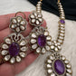 VictorianMoissanite Doublet Color Stone Short Necklace - Purple