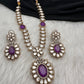 VictorianMoissanite Doublet Color Stone Short Necklace - Purple