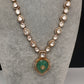 Victorian Moissanite Green Moissanite Short Necklace