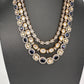 Blue Sapphire Victorian Moissanite Multi Layer Necklace