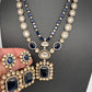 Victorian Moissanite Doublet Color Stone Short Necklace - Blue