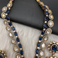 Victorian Moissanite Doublet Color Stone Short Necklace - Blue