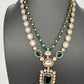 Victorian Moissanite Doublet Color Stone Short Necklace - Green