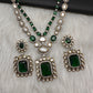 Victorian Moissanite Doublet Color Stone Short Necklace - Green