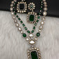 Victorian Moissanite Doublet Color Stone Short Necklace - Green