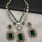 Victorian Moissanite Doublet Color Stone Short Necklace - Green