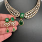 Victorian Moissanite Doublet Color Stone Short Necklace - Green