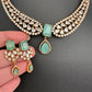 Victorian Moissanite Doublet Color Stone Short Necklace - LightGreen