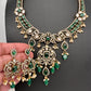 Victorian Moissanite Neckline Color Stone Necklace - Green