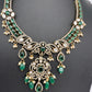 Victorian Moissanite Neckline Color Stone Necklace - Green