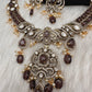 Victorian Moissanite Neckline Color Stone Necklace - Purple