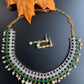 AD Green Stone Neck Line Short Necklace