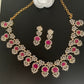 AD Ruby Red Stone Short Necklace