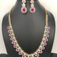 AD Ruby Red Stone Short Necklace