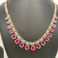 AD Ruby Red Stone Short Necklace