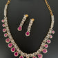 AD Ruby Red Stone Short Necklace