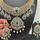 AD Emerald Green Stone Short Necklace