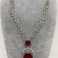 Doublet Stone Short Necklace - Red