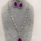 Doublet Stone Short Necklace - Purple