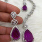 Doublet Stone Short Necklace - Purple