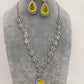 Doublet Stone Short Necklace - Yellow