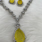 Doublet Stone Short Necklace - Yellow