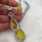 Doublet Stone Short Necklace - Yellow