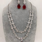 Doublet Stone Short Necklace - Red