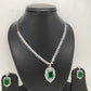 Doublet Stone Short Necklace - Green