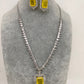 Doublet Stone Short Necklace - Yellow