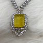 Doublet Stone Short Necklace - Yellow