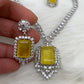 Doublet Stone Short Necklace - Yellow