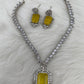 Doublet Stone Short Necklace - Yellow