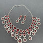 Doublet Stone Short Neckline Necklace - Red