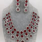 Doublet Stone Short Neckline Necklace - Red