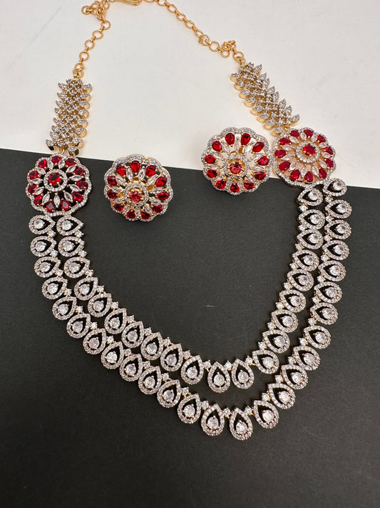 AD Red Stone Short Necklace